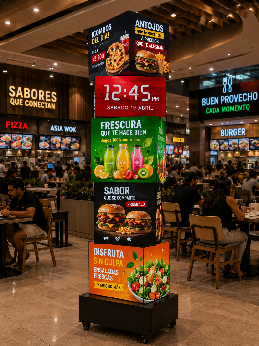Multi-layer Rotating LED Cube Display — 3