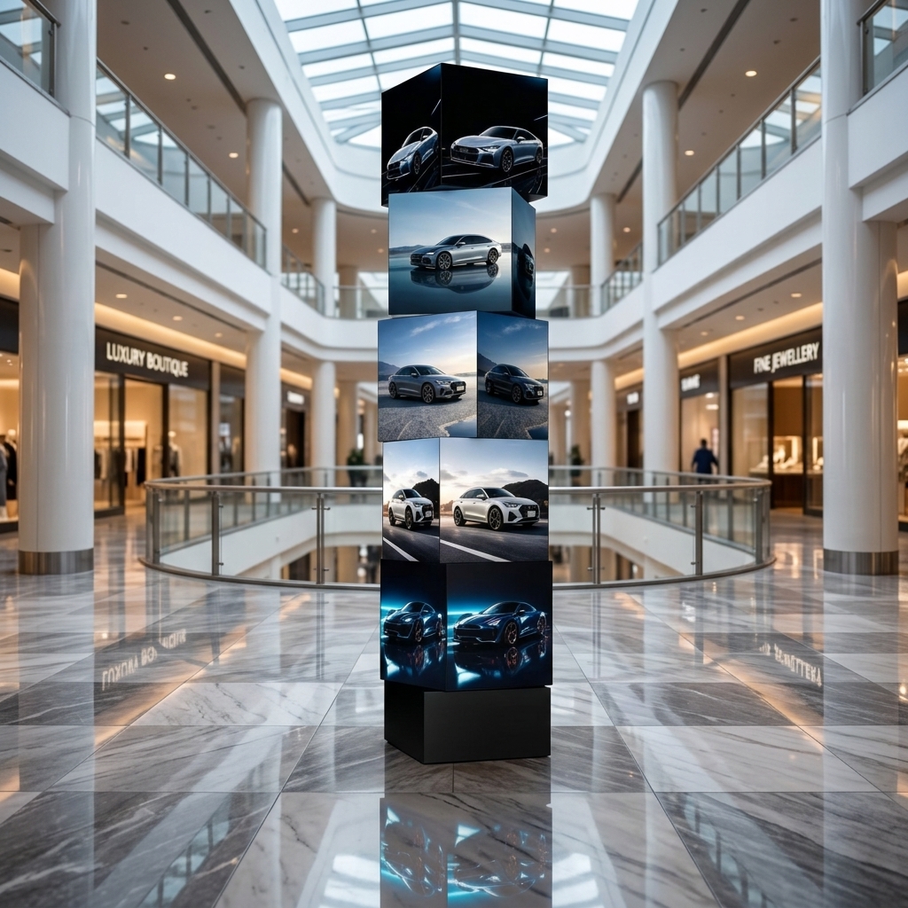 Rotating Triangular Prism LED Display