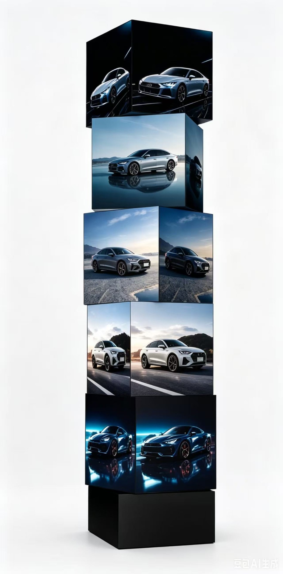 Rotating Triangular Prism LED Display — 3