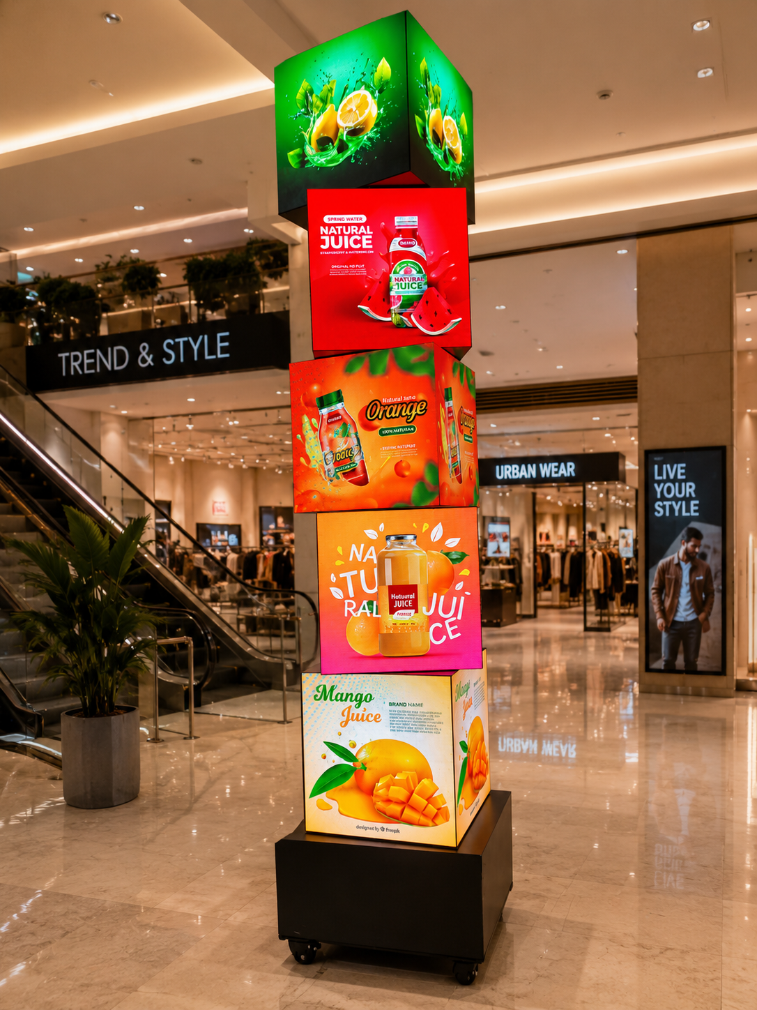 Multi-layer Rotating LED Cube Display