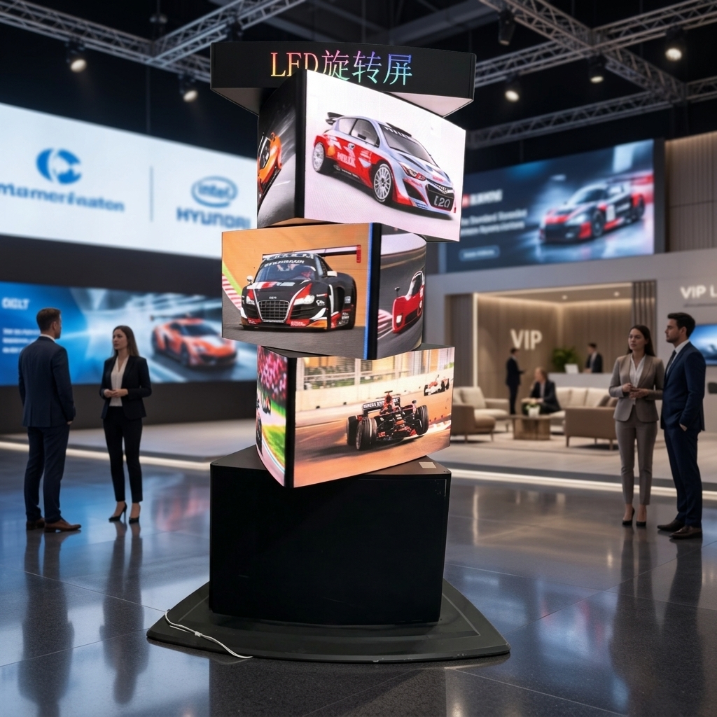 Rotating Triangular Prism LED Display — 1