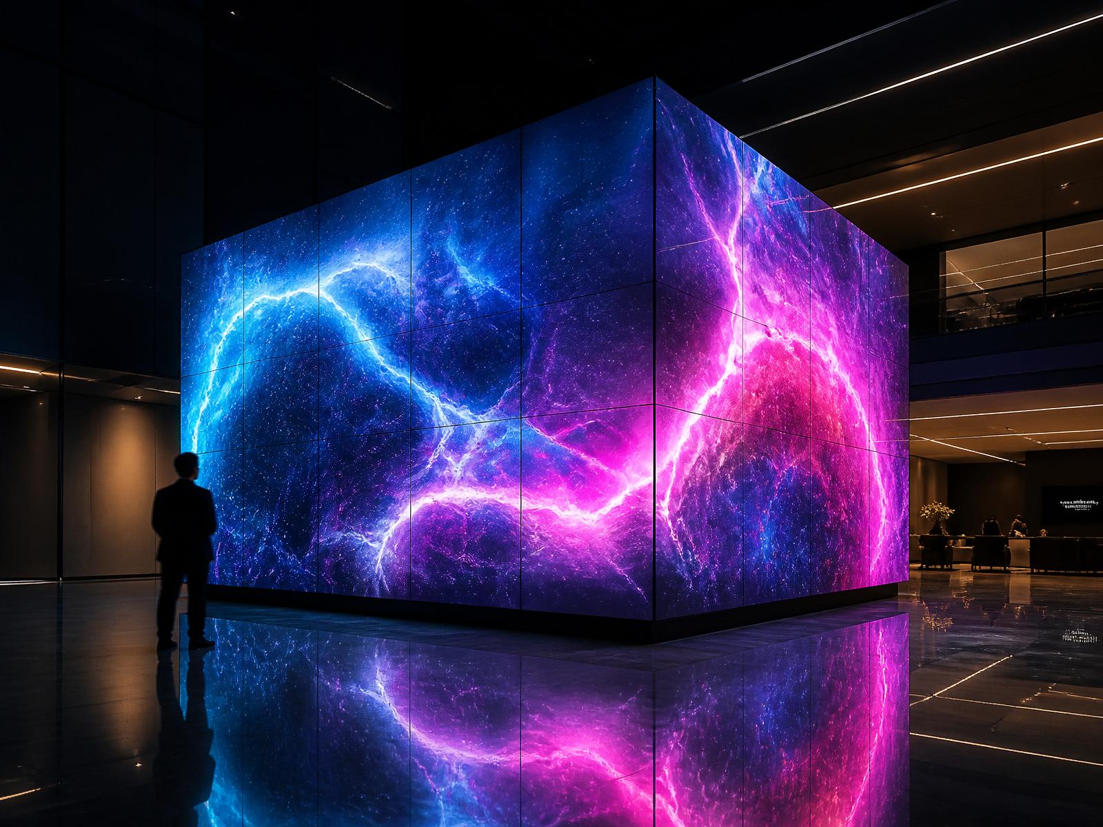 LED cube installation